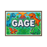 Gage Name Art - Dinosaur Adventure personalized wall print for kids