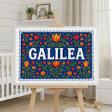 Galilea Name Art - Floral Farmhouse personalized wall print for kids