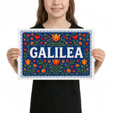 Galilea Name Art - Floral Farmhouse personalized wall print for kids
