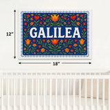 Galilea Name Art - Floral Farmhouse personalized wall print for kids