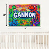 Gannon Name Art - Dinosaur Adventure personalized wall print for kids