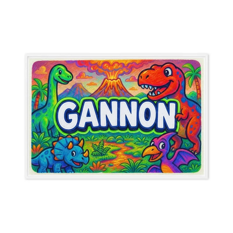 Gannon Name Art - Dinosaur Adventure personalized wall print for kids