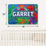 Garret Name Art - Dinosaur Adventure personalized wall print for kids