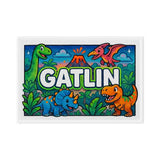 Gatlin Name Art - Dinosaur Adventure personalized wall print for kids