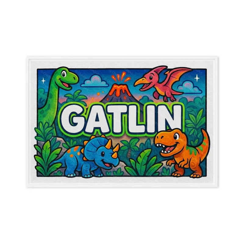Gatlin Name Art - Dinosaur Adventure personalized wall print for kids