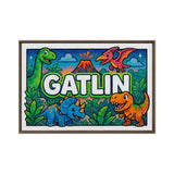 Gatlin Name Art - Dinosaur Adventure personalized wall print for kids