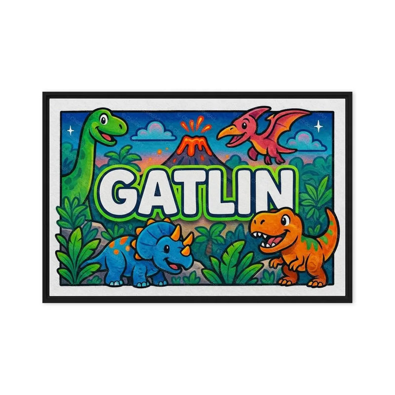 Gatlin Name Art - Dinosaur Adventure personalized wall print for kids