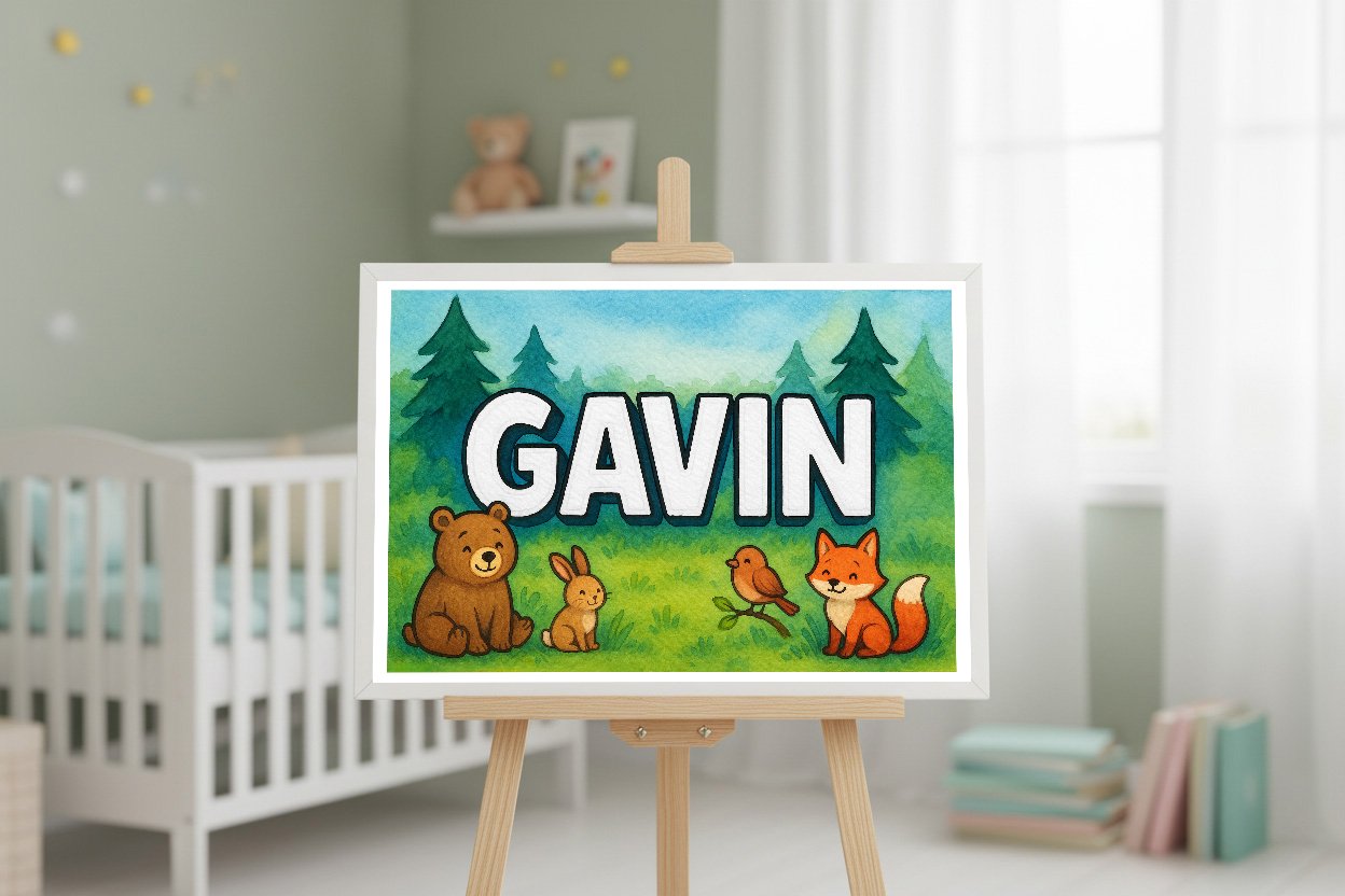 Personalized name art for Gavin
