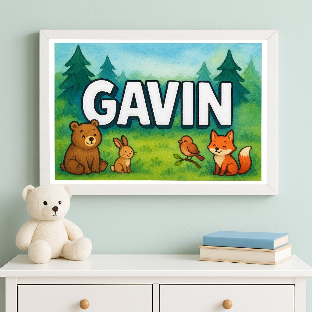 Personalized name art for Gavin