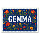 Gemma Name Art - Floral Farmhouse personalized wall print for kids