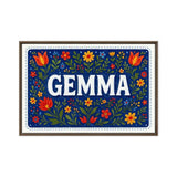 Gemma Name Art - Floral Farmhouse personalized wall print for kids