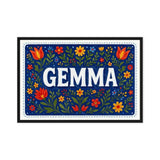 Gemma Name Art - Floral Farmhouse personalized wall print for kids
