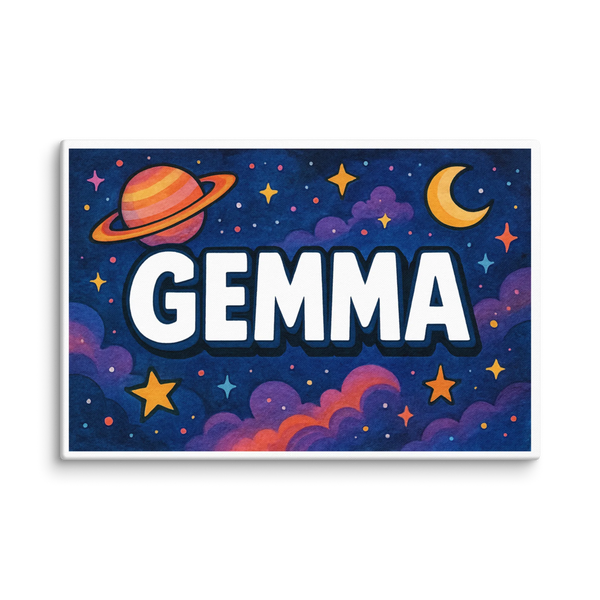 Gemma Name Art - Space Explorers Personalized Wall Art