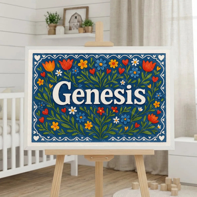 Calm personalized name art for Genesis