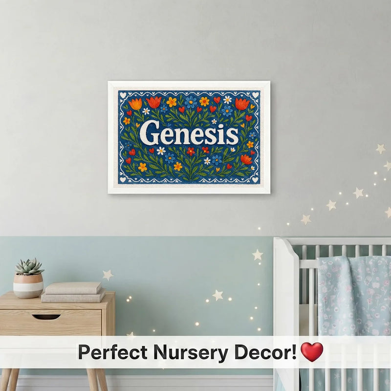 Calm personalized name art for Genesis