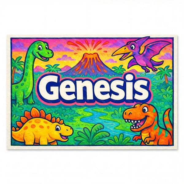 Genesis Name Art - Dinosaur Adventure Personalized Wall Art