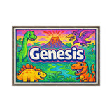 Genesis Name Art - Dinosaur Adventure personalized wall print for kids