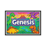 Genesis Name Art - Dinosaur Adventure personalized wall print for kids