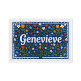 Genevieve Name Art - Floral Farmhouse personalized wall print for kids