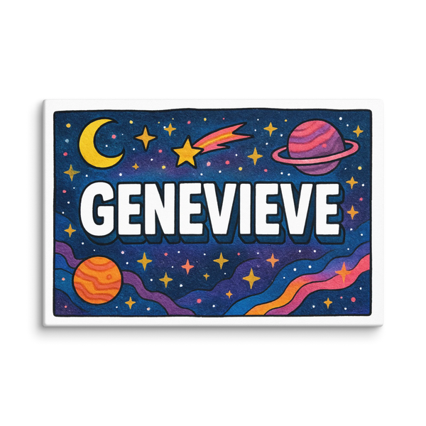 Genevieve Name Art - Space Explorers Personalized Wall Art