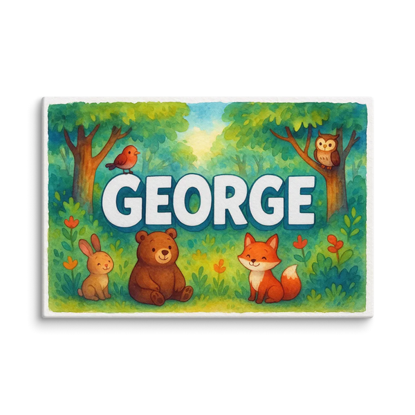 George Name Art - Forest Friends Personalized Wall Art