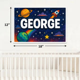 George Name Art - Space Explorers personalized wall print for kids
