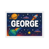 George Name Art - Space Explorers personalized wall print for kids