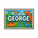 George Name Art - Dinosaur Adventure personalized wall print for kids