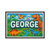 George Name Art - Dinosaur Adventure personalized wall print for kids