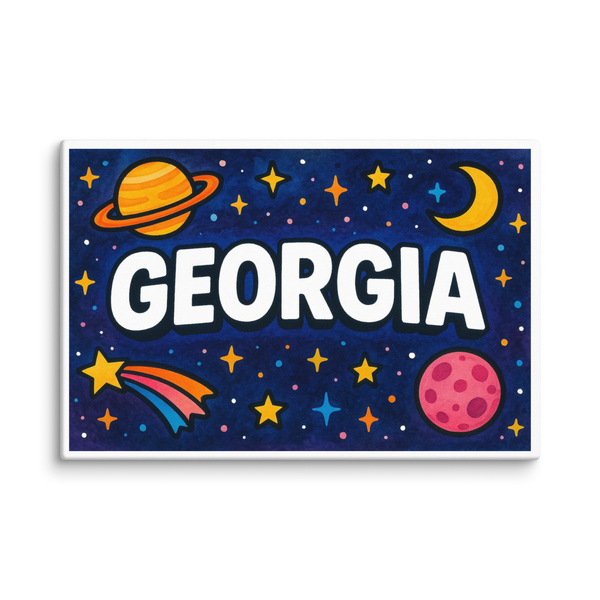 Space explorers themed name art featuring Georgia