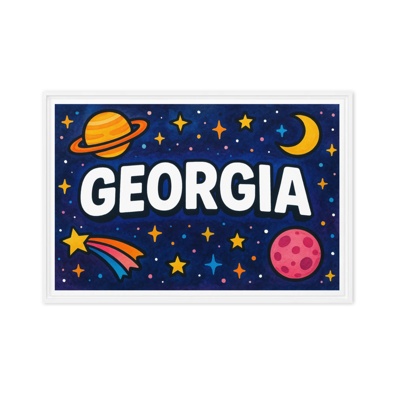 Georgia Name Art - Space Explorers personalized wall print for kids