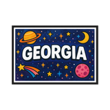 Georgia Name Art - Space Explorers personalized wall print for kids
