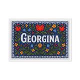 Georgina Name Art - Floral Farmhouse personalized wall print for kids