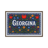 Georgina Name Art - Floral Farmhouse personalized wall print for kids