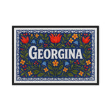 Georgina Name Art - Floral Farmhouse personalized wall print for kids