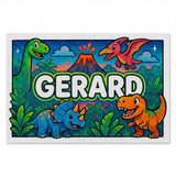 Gerard Name Art - Dinosaur Adventure personalized wall print for kids