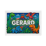 Gerard Name Art - Dinosaur Adventure personalized wall print for kids