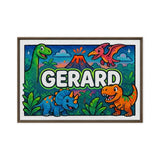Gerard Name Art - Dinosaur Adventure personalized wall print for kids