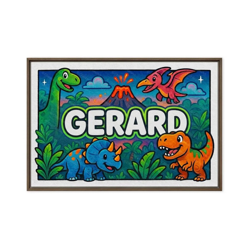 Gerard Name Art - Dinosaur Adventure personalized wall print for kids