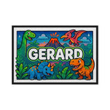 Gerard Name Art - Dinosaur Adventure personalized wall print for kids