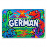 German Name Art - Dinosaur Adventure personalized wall print for kids