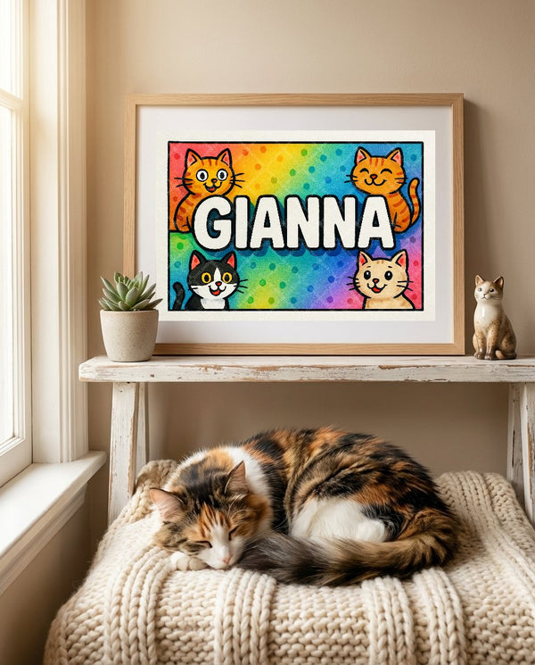 Gianna Colorful Cats Art