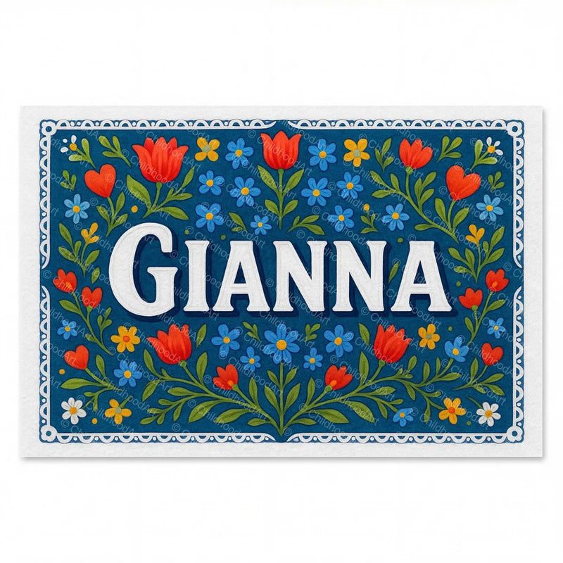 Calm personalized name art for Gianna