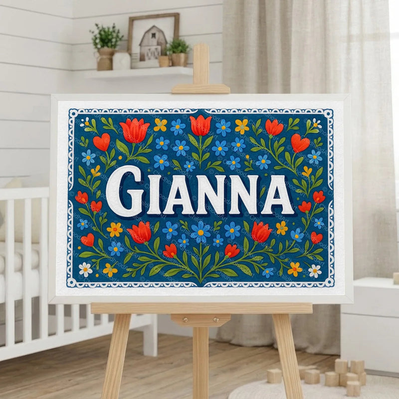 Calm personalized name art for Gianna