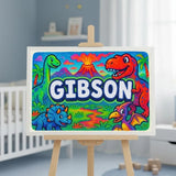 Gibson Name Art - Dinosaur Adventure personalized wall print for kids