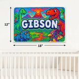 Gibson Name Art - Dinosaur Adventure personalized wall print for kids