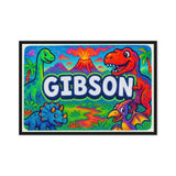 Gibson Name Art - Dinosaur Adventure personalized wall print for kids
