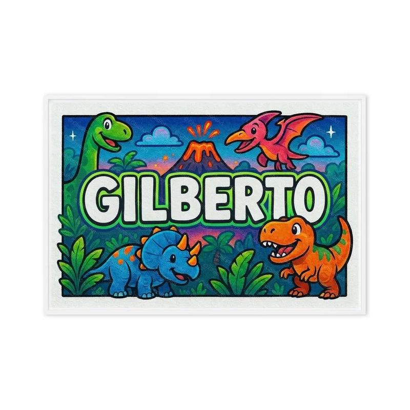 Gilberto Name Art - Dinosaur Adventure personalized wall print for kids