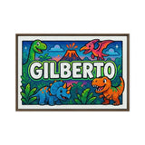 Gilberto Name Art - Dinosaur Adventure personalized wall print for kids
