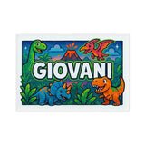 Giovani Name Art - Dinosaur Adventure personalized wall print for kids